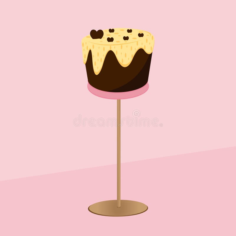 Cake on table stock vector. Illustration of happy, chocolate 155504948