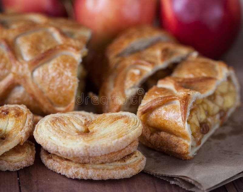 Cake with Apple Filling and Pastry with Apples Stock Photo Image of