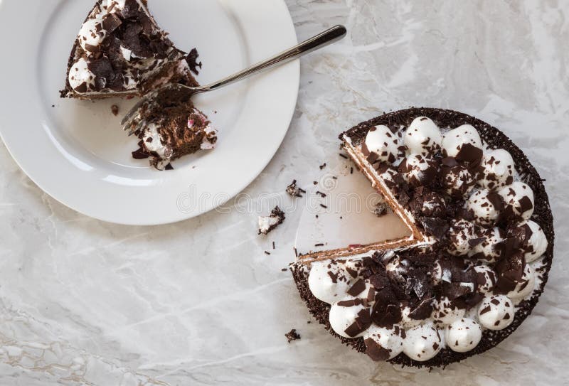 Cake Black Forest, Traditional German Cake. Stock Photo - Image of