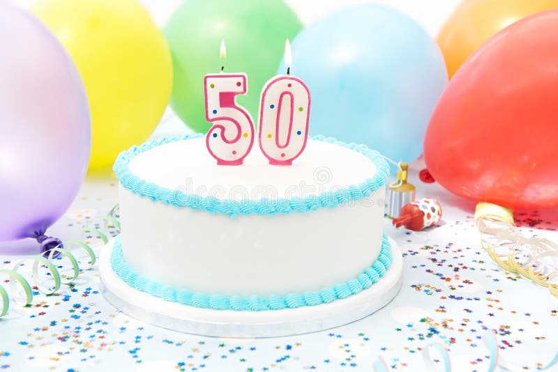 Cake Celebrating 50th Birthday royalty free stock photo Cake Celebrating 50th Birthday royalty free stock photo