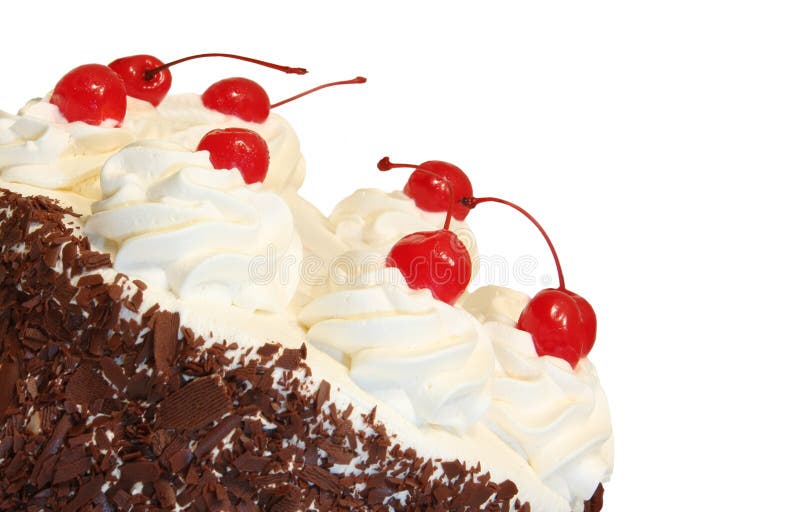 Cake with cherries on top stock photo. Image of sugar 4073362