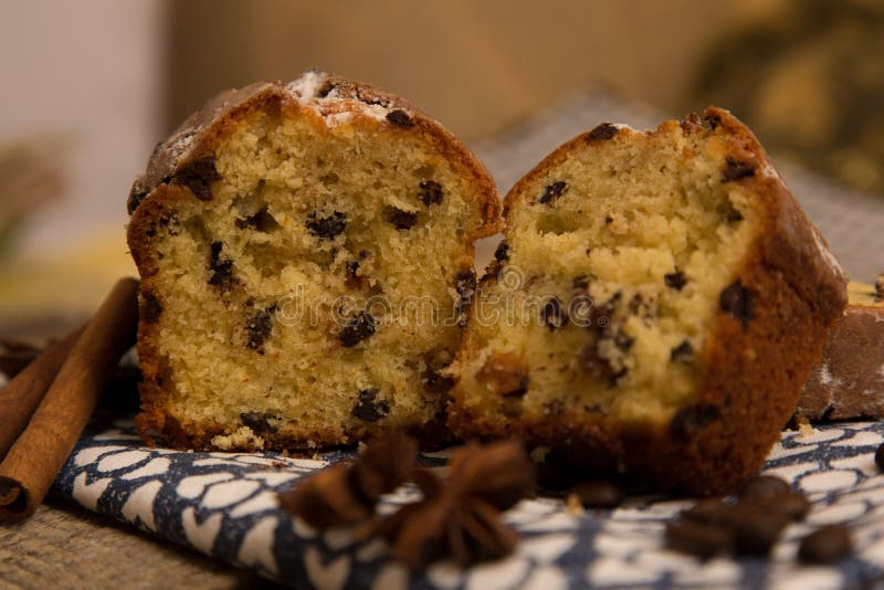 Cake with Chocolate and Raisins. Stock Photo Image of cook, raisins