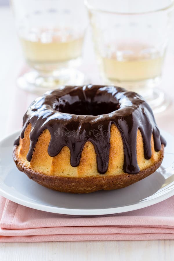 Cake with chocolate on the top royalty free stock images