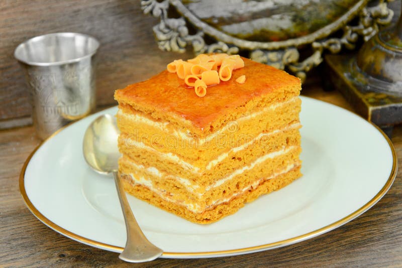 Cake with Condensed Milk, Nuts and Honey Stock Image Image of cake