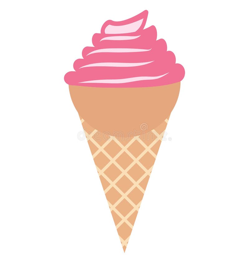 Cake Cone, Cone Isolated Color Vector Icon that Can Be Easily Modified