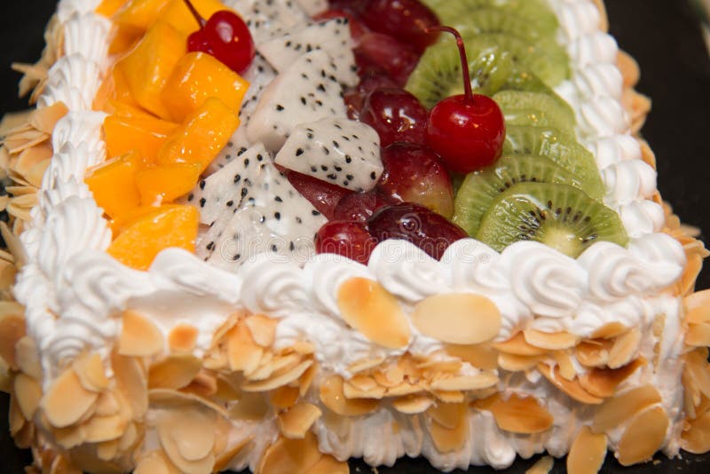 Cake Covered with Fresh Fruit Stock Photo Image of bakery, sweet