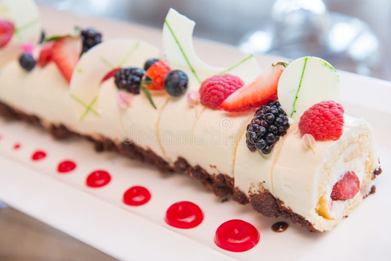 Cake with Fresh Fruit Topping Stock Photo Image of cake, mulberry