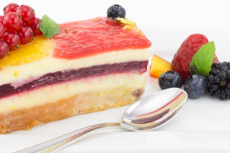Cake with fruit jelly stock image. Image of greedy, dessert 45408781