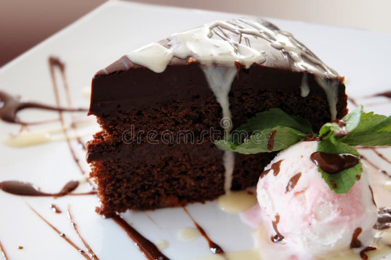 Chocolate Cake and Ice Cream, Top View Stock Image Image of baking, tasty 40278097