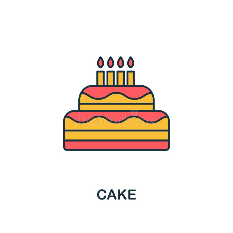 Cake icon. Creative 2 colors design fromCake icon from party icon collection. Perfect for web design, apps, software