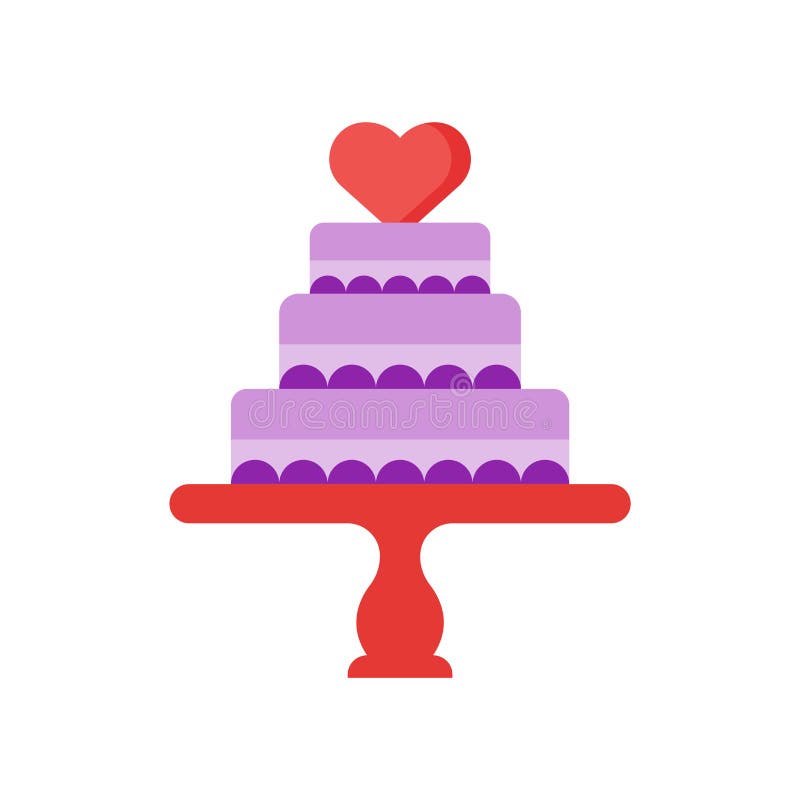 Cake Icon Vector Sign and Symbol Isolated on White Background, C Stock