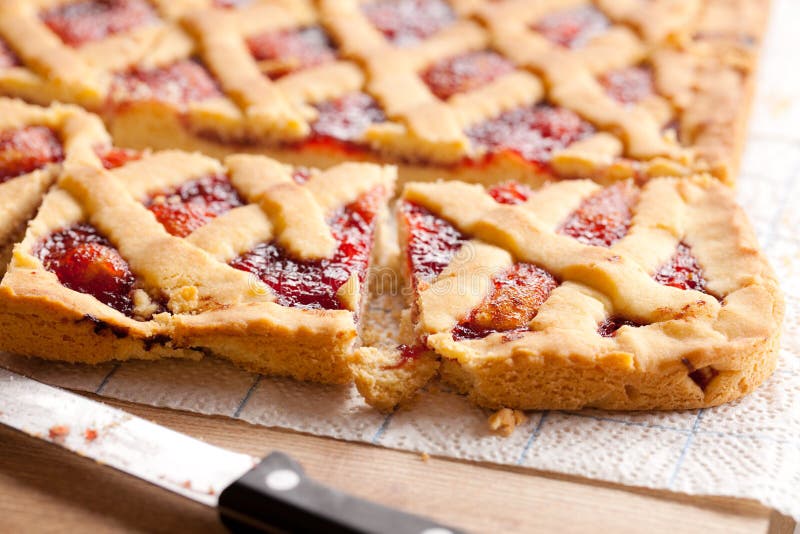 Cake with jam stock image. Image of isolated, closeup 15737087