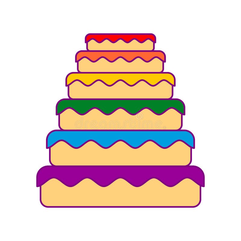 Cake LGBT De grote regenboog van de pasteikleur Voedselhomosexueel Feestelijk vlees vector illustratie Cake LGBT De grote regenboog van de pasteikleur Voedselhomosexueel Feestelijk vlees vector illustratie