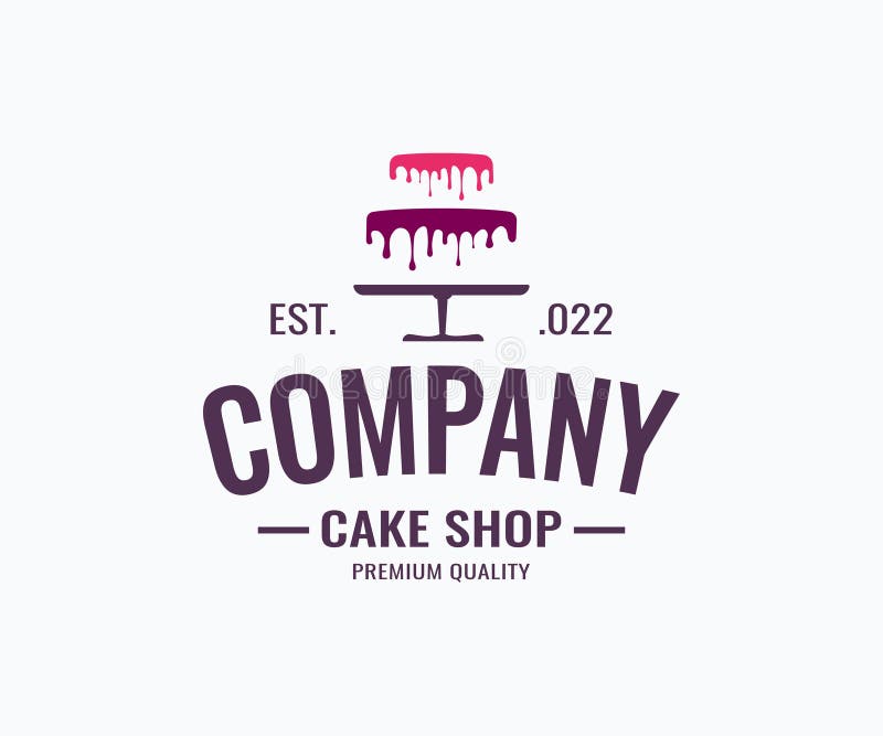Cake logo. Sweet cake logo. Cake shop logo. Bakery logo design vector template royalty free illustration