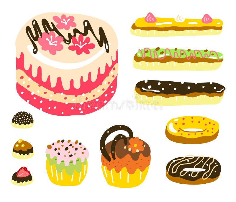 Sweets Clipart Donut Clipart Sweets Vector Retro Style Sweets Commercial Use Dessert Clipart Donuts Party 11 Donuts Clipart