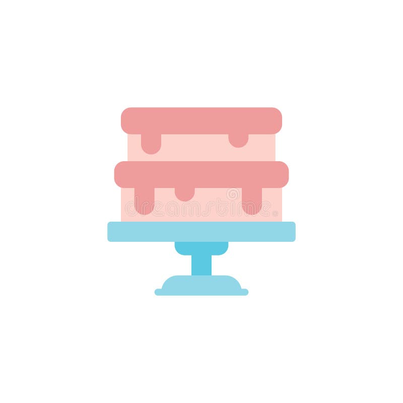 Cake op tribune vlak pictogram royalty-vrije illustratie Cake op tribune vlak pictogram royalty-vrije illustratie