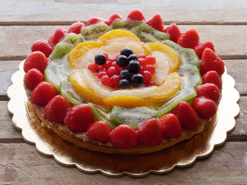 Cake pie fruit decorated stock image. Image of catering 114924667
