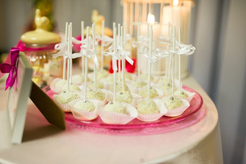 Cake pops upside down stock image. Image of pink, pops 174862833