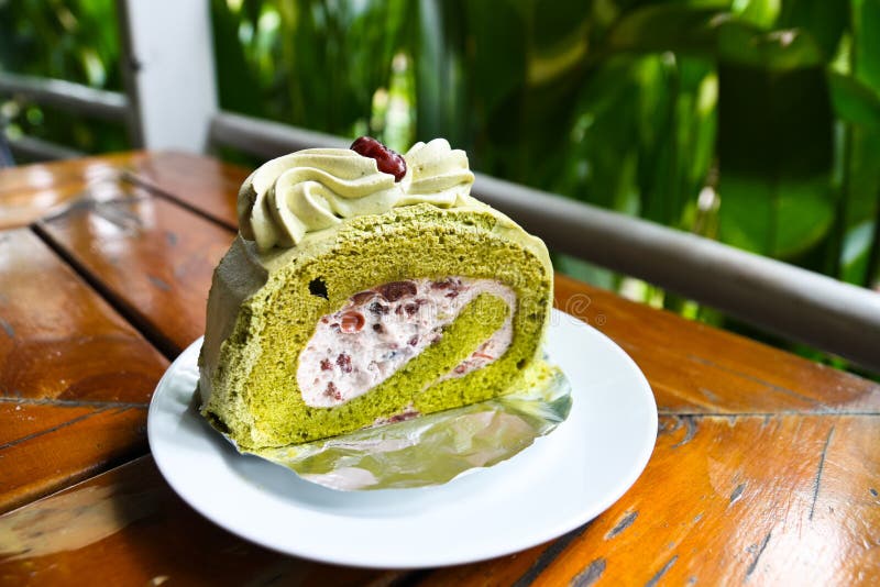 Morning cake roll for serve with coffee or time for coffee break. Serve vanilla stock images, royalty-free photos and pictures