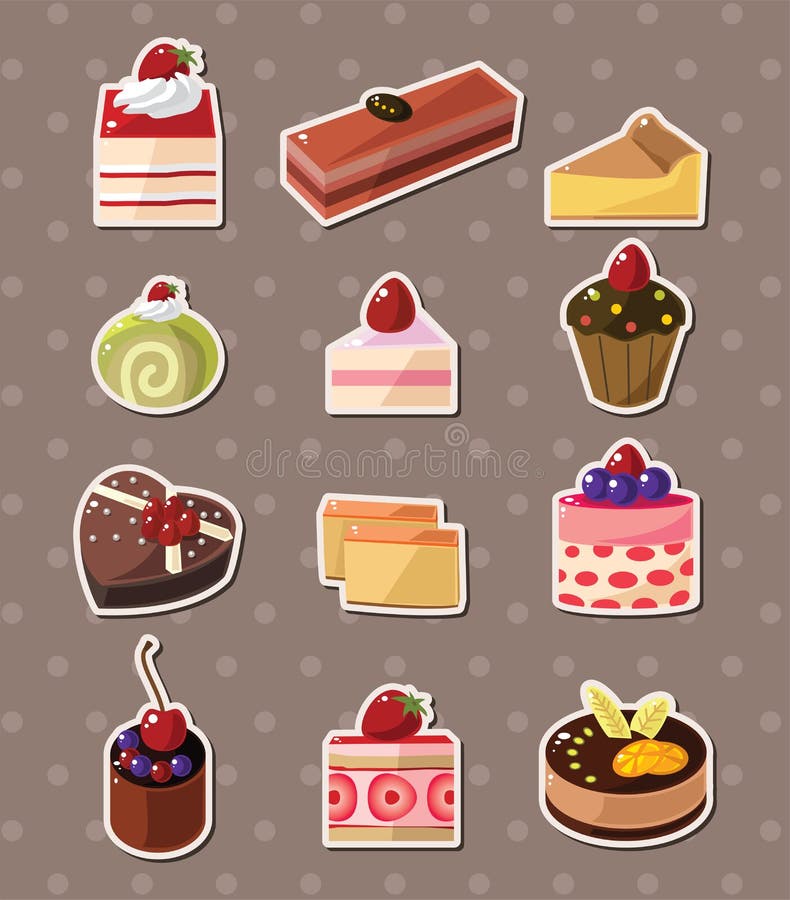 Cupcake stickers stock vector. Illustration of food 25075485