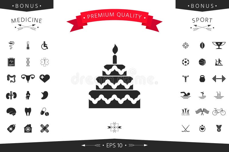 Cake symbol icon stock vector. Illustration of traditional 114891303