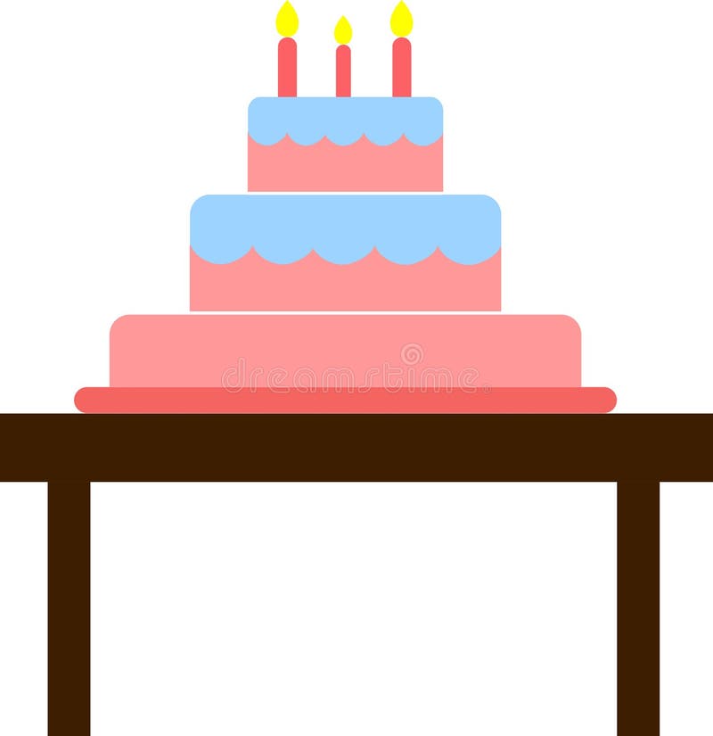 Isolated Cake on Table Vector Illustration Graphic Stock Illustration