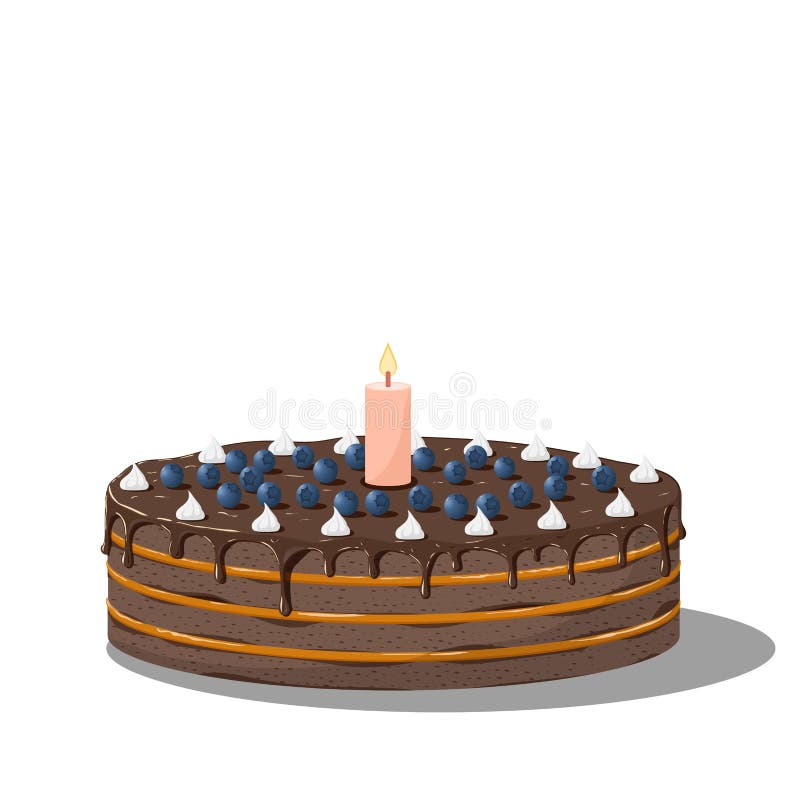 Birthday cake with stock vector. Illustration of party - 125807202