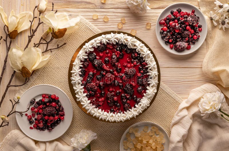 Cake topped with jelly stock image. Image of sweet, pastry 215514875