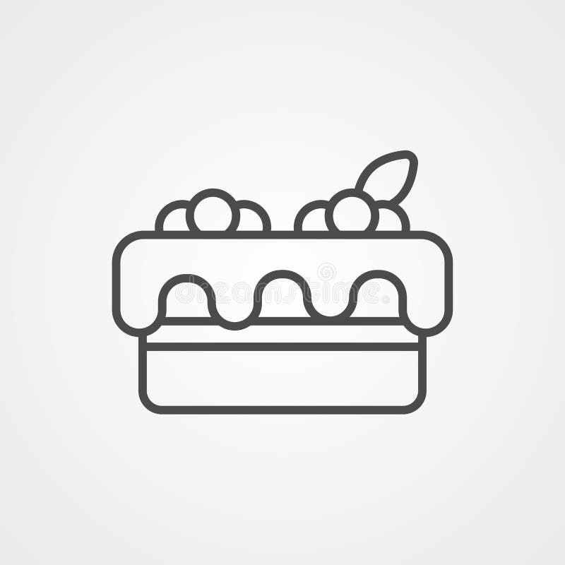 Cake Vector Icon Sign Symbol Stock Illustration Illustration of black