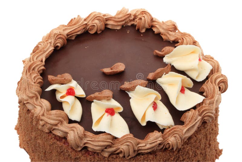 Cake With Whipped Cream On White Stock Image Image of fancy, dessert