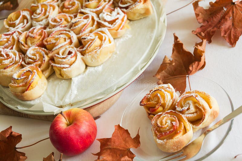 Cakes Apple Roses stock image. Image of gourmet, flavor 60149241