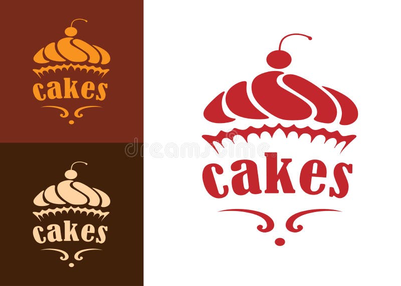 Cream dessert cakes bakery logo or emblem for food, cafe or restaurant menu design. Cream dessert cakes bakery logo or emblem for food, cafe or restaurant menu design.