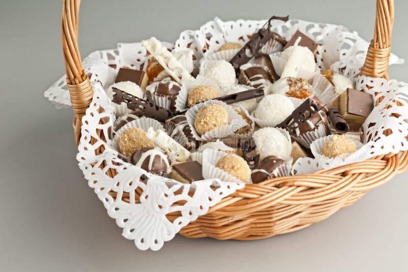 Cakes in baskets stock photo. Image of gourmet, party 35050366