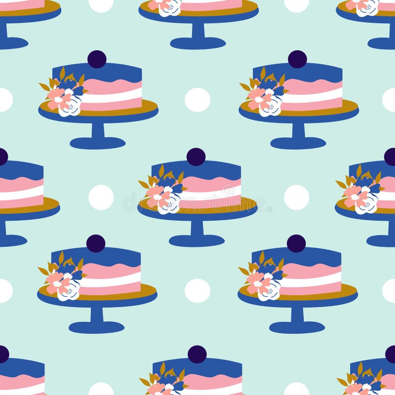 Cakes en punten in een naadloos patroonontwerp vector illustratie Cakes en punten in een naadloos patroonontwerp vector illustratie