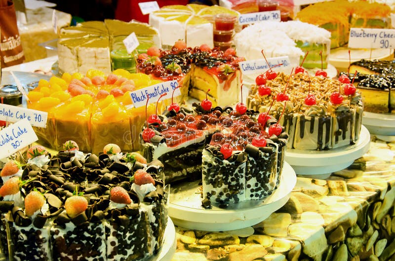 Cakes on the market stock image. Image of gourmet, market 69274475