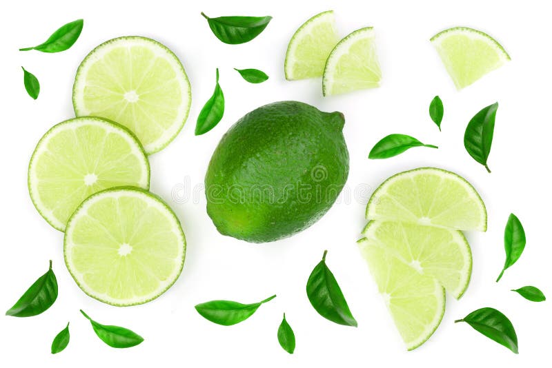 Cal cortada con las hojas aisladas en el fondo blanco Visión superior Modelo plano de la endecha foto de archivo libre de regalías Cal cortada con las hojas aisladas en el fondo blanco Visión superior Modelo plano de la endecha foto de archivo libre de regalías