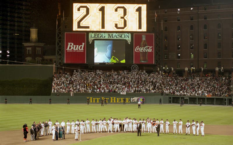 Cal Ripken Jr addresses the crowd after breaking Lou Gehrig`s Ironman Streak on September 6, 1995. Image taken from color negative. Cal Ripken Jr addresses the crowd after breaking Lou Gehrig`s Ironman Streak on September 6, 1995. Image taken from color negative.