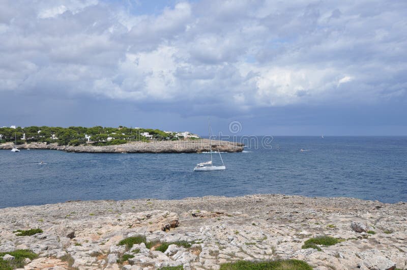 Cala Gran beach in Majorca stock photo. Image of scene - 101447748