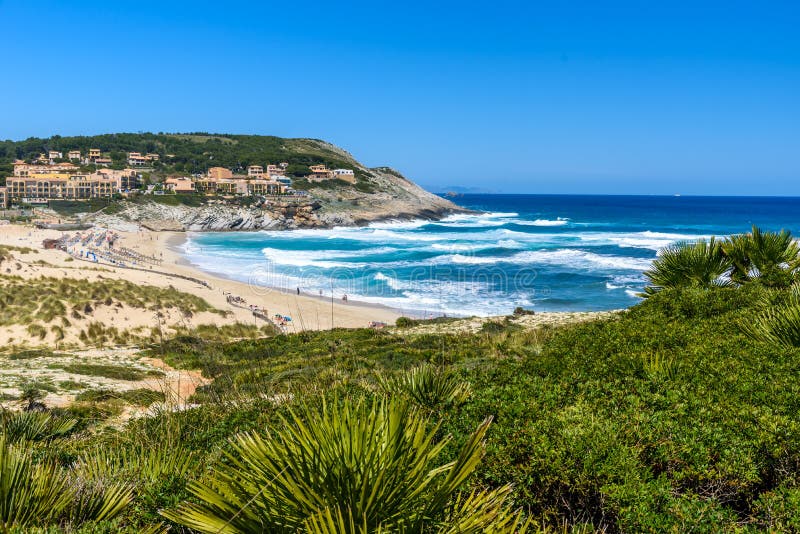 Cala Mesquida - beautiful beach of island Mallorca, Spain. Cala Mesquida - beautiful beach and coast of island Mallorca, Spain royalty free stock photography Cala Mesquida - beautiful beach of island Mallorca, Spain. Cala Mesquida - beautiful beach and coast of island Mallorca, Spain royalty free stock photography