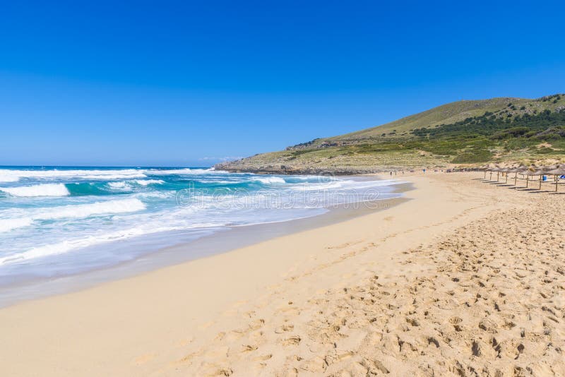 Cala Mesquida - beautiful beach of island Mallorca, Spain. Sand dune at cala Mesquida - beautiful beach and coast of island Mallorca, Spain royalty free stock photo Cala Mesquida - beautiful beach of island Mallorca, Spain. Sand dune at cala Mesquida - beautiful beach and coast of island Mallorca, Spain royalty free stock photo