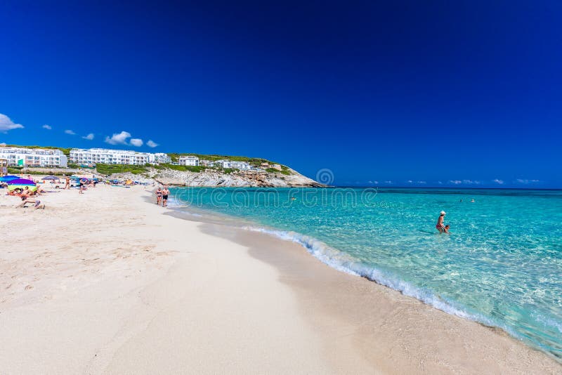 CALA MESQUIDA, MALLORCA, SPAIN - 19 July 2020: People enjoying beautiful sandy beach of on Mallorca, Mediterranean Sea, Spain. CALA MESQUIDA, MALLORCA, SPAIN stock photos CALA MESQUIDA, MALLORCA, SPAIN - 19 July 2020: People enjoying beautiful sandy beach of on Mallorca, Mediterranean Sea, Spain. CALA MESQUIDA, MALLORCA, SPAIN stock photos