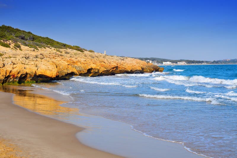 Cala Romana Beach in Tarragona, Spain Stock Photo Image of rest