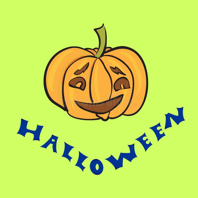 Calabaza cortada feliz Halloween ilustración del vector Calabaza cortada feliz Halloween ilustración del vector