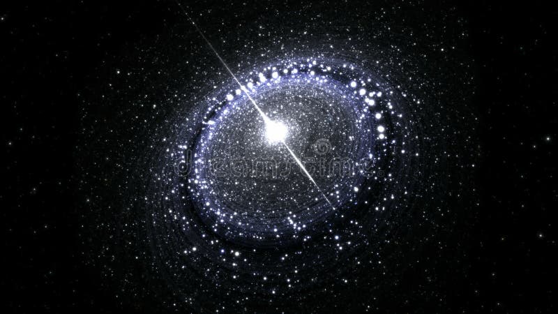 Calabozo Supermassive con las estrellas y sus Sistema Solar que están en órbita alrededor de él