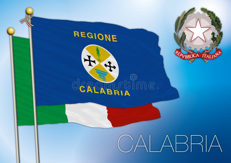Italie 30 x 45 cm Haute qualité AZ FLAG Drapeau Calabre 45x30cm PAVILLON calabrais Calabria