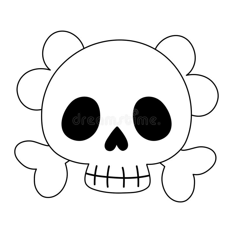 Calavera De Dibujos Animados Hueso Muerte Diseño Aislado Estilo Línea De  Iconos Ilustración del Vector - Ilustración de trazado, venenoso: 197732404