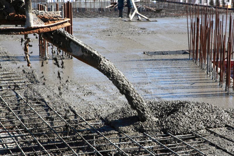 Pouring Concrete at Construction Site. Pouring Concrete at Construction Site