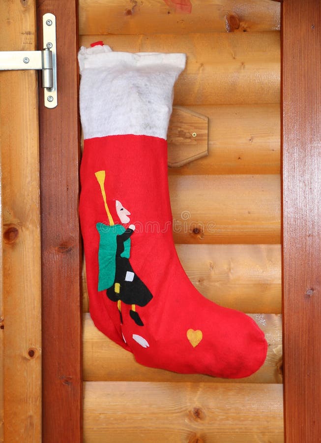 Red socks hung to receive gifts from Befana. Red socks hung to receive gifts from Befana