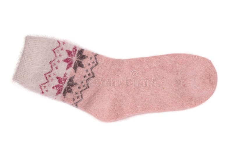 knitted warm wool socks, insulated on a white background. knitted warm wool socks, insulated on a white background