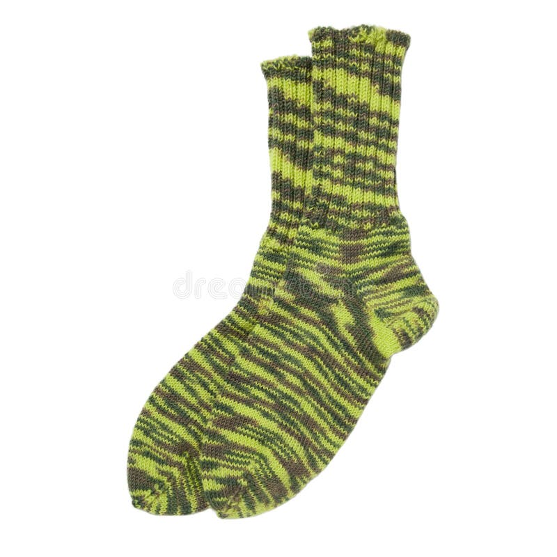 Green wool socks isolated on white. Green wool socks isolated on white